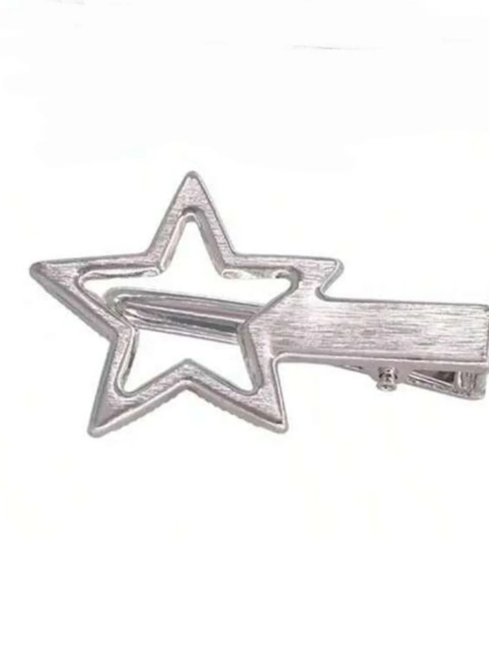 Y2K Aesethic Hair Clips- Assorted Silver Star & Heart Clips BNIB